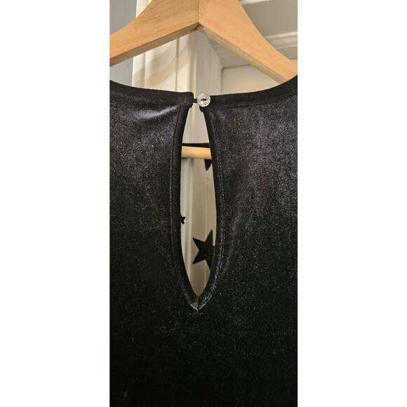 ModCloth NWT Beyond The Shade Of Night Velvet Mini Dress Black Size L Stars - Picture 3 of 7